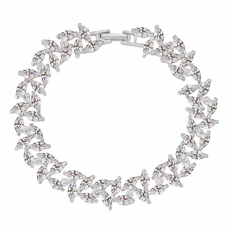 Bohemian-Inspired Jewelry For Free-Spirited Fashion Seize Bargains Tennis Bracelet for Women with Marquise Cut White Diamond Cubic Zirconia