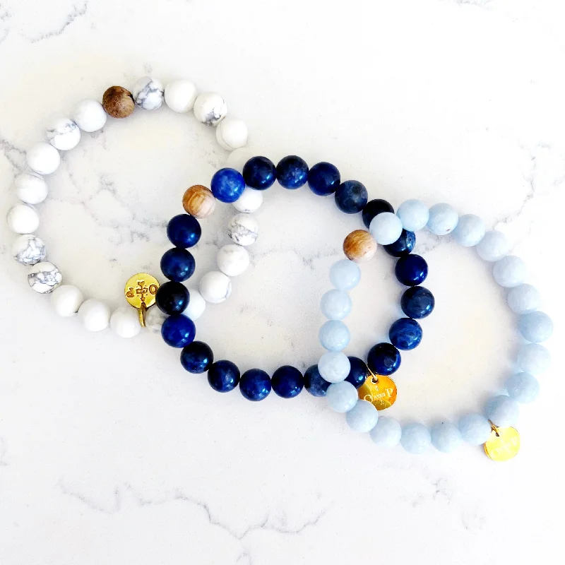 Elegant Necklaces And Bracelets At Limited-Time Offers 'Make Your Own' Barrel Bead Bracelet Set - BLUES