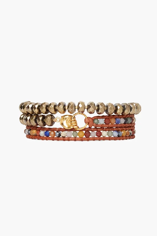 Buy More, Save More – Special Jewelry Discounts Huge Price Cut Mano Triple Wrap Bracelet Multi Mix