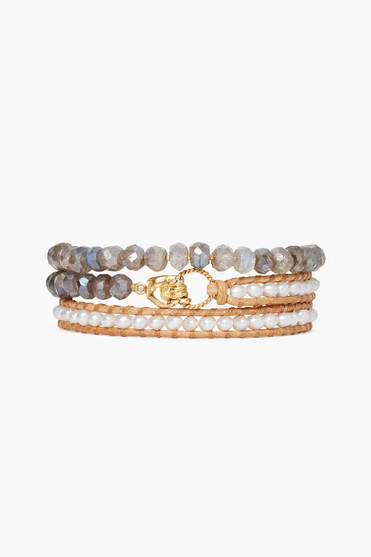 Chic, Trendy, And Affordable Jewelry Sale Limited Time Offer Mano Triple Wrap Bracelet White Pearl Mix