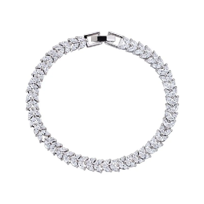 Limited Stock On Premium Jewelry At Low Prices Marquise and Pear Cut Cubic Zirconia Tennis Bracelet for Women with White Diamond Cubic Zirconia