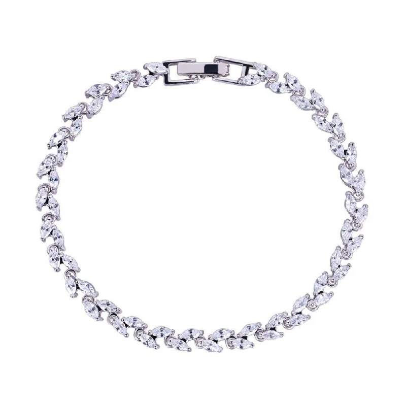 Huge Savings On Timeless Jewelry Collections Hot Brand Discounts Marquise Cut Cubic Zirconia Tennis Bracelet for Women with White Diamond Cubic Zirconia