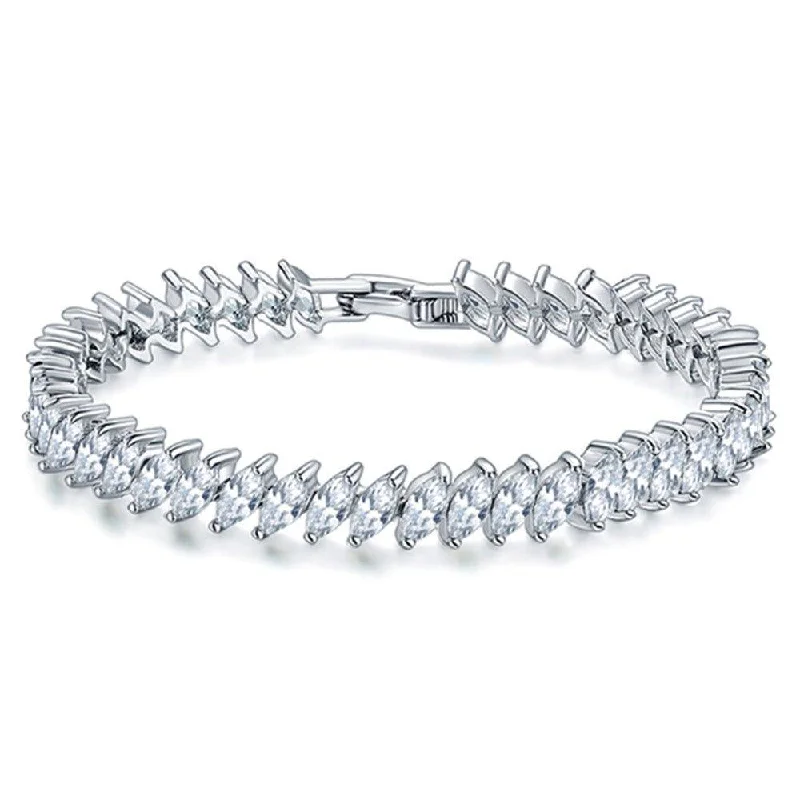 Flash Sale On Exquisite Jewelry – Don't Miss Out Marquise Cubic Zirconia Tennis Bracelet for Women with AAA+ Cubic Zirconia