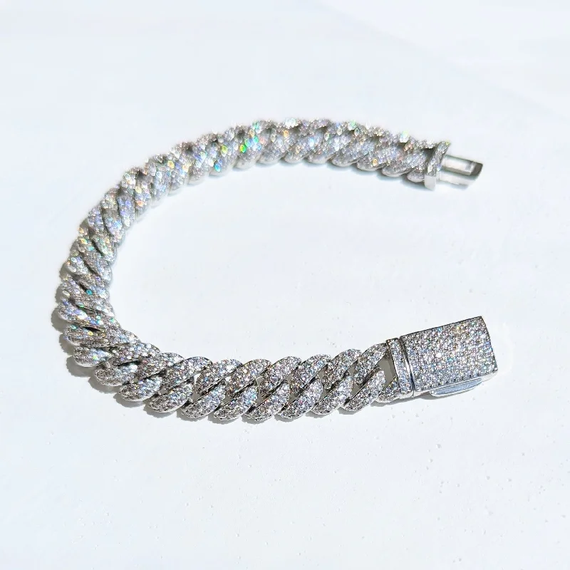 The Perfect Jewelry Piece At The Perfect Price Men’s Silver Diamond Cuban Link Bracelet