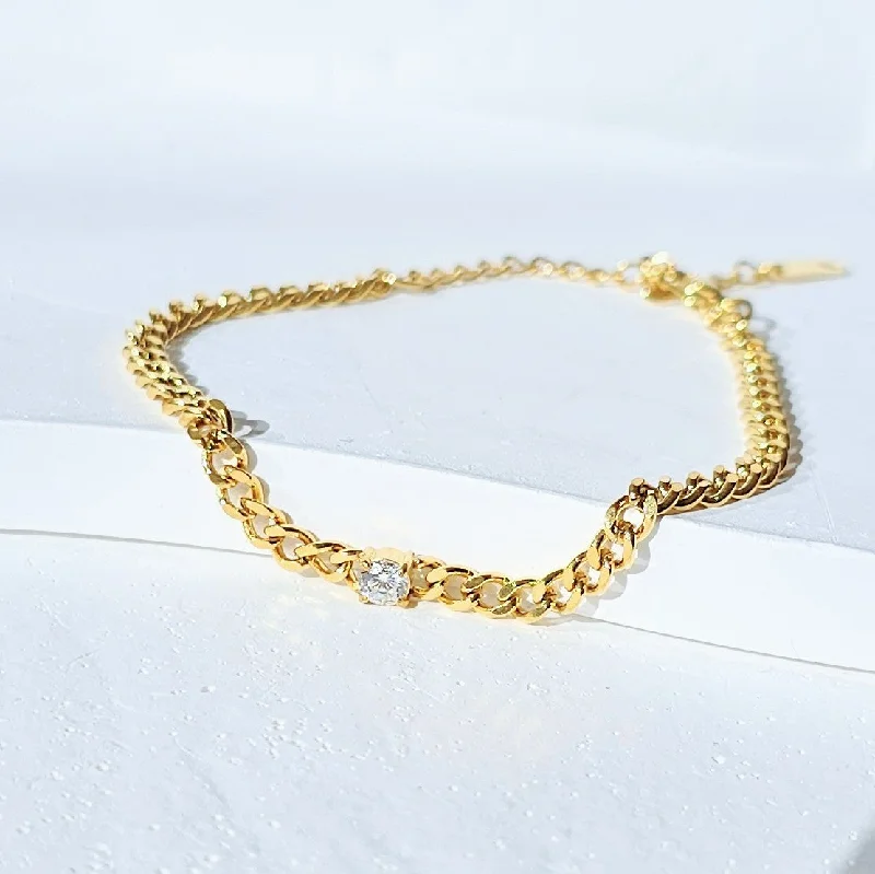 Timeless Beauty, Unbeatable Deals – Jewelry Sale On Minimal Chain Round Crystal Bracelet