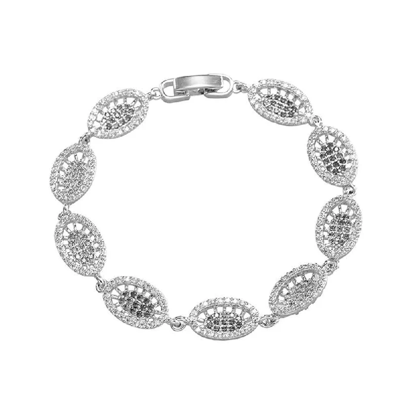 Luxury Handcrafted Jewelry For Elegant Looks Limited Time Offers Oval Link Bracelet with White Diamond Cubic Zirconia