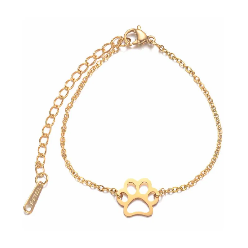 Handcrafted Jewelry Sale – Unique Designs At Low Prices Paw Print Gold Plated Bracelet - Available in Gold and Silver