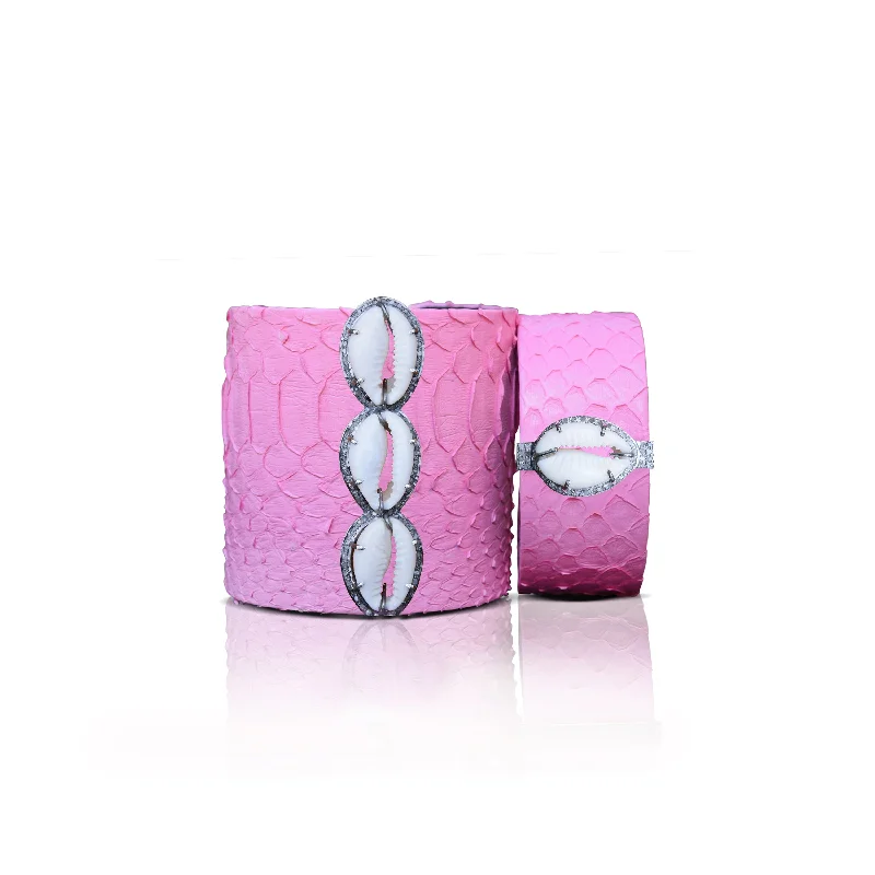 Elegant Designs, Unbeatable Discounts – Shop Jewelry Now Pink Cowrie Python Cuff