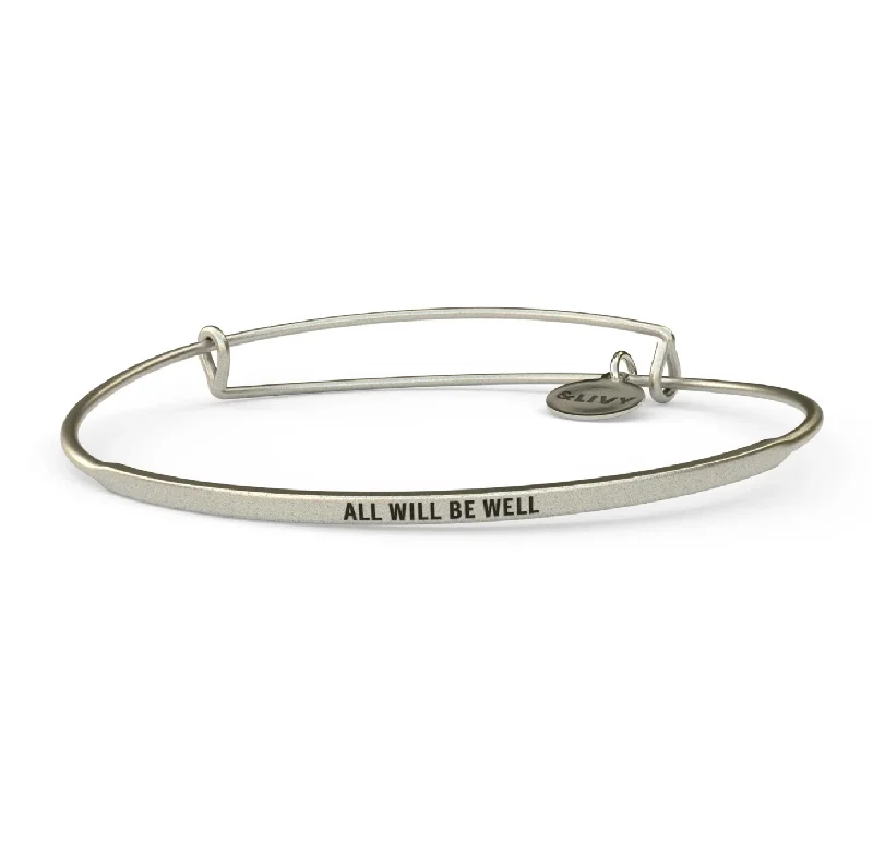 Unmissable Jewelry Sale – Shop Before It's Too Late Stay Ahead In Style Posy - All Will Be Well Bangle - Antique Silver Finish by &Livy