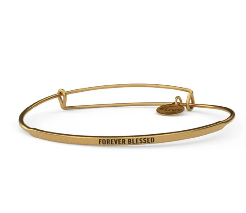 Elegant Jewelry Styles At Budget-Friendly Prices Style Revolution Posy - Forever Blessed Bangle - Antique Gold Finish by &Livy