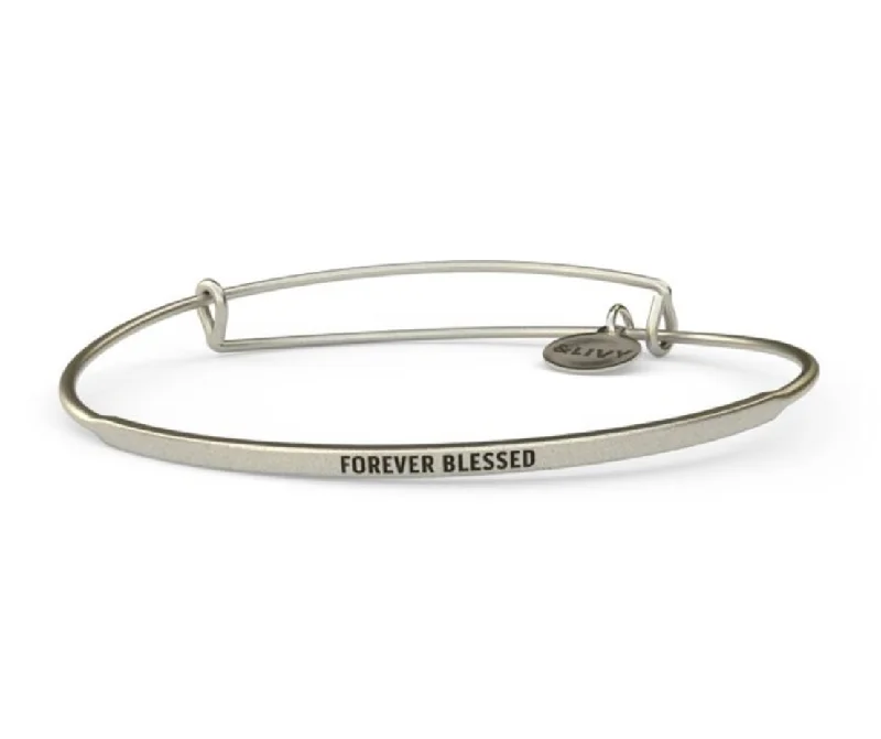 Best Jewelry Deals – Shop Premium Pieces At Great Prices Chic Trend Collection Posy - Forever Blessed Bangle - Antique Silver Finish by &Livy