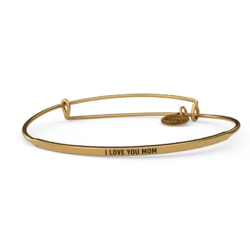 Must-Have Jewelry Pieces At Reduced Prices Fresh Styles, Fresh Deals Posy - I Love You Mom Bangle - Antique Gold Finish by &Livy