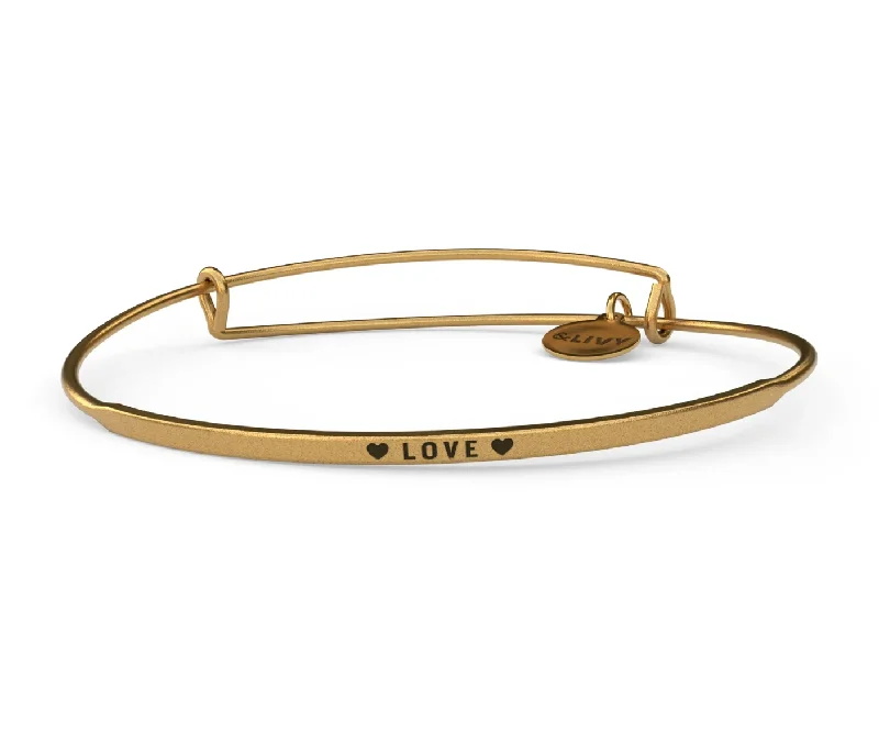 Sparkle On A Budget – Fine Jewelry For Less Elegant Style Posy - Love (Hearts) Bangle - Antique Gold Finish by &Livy