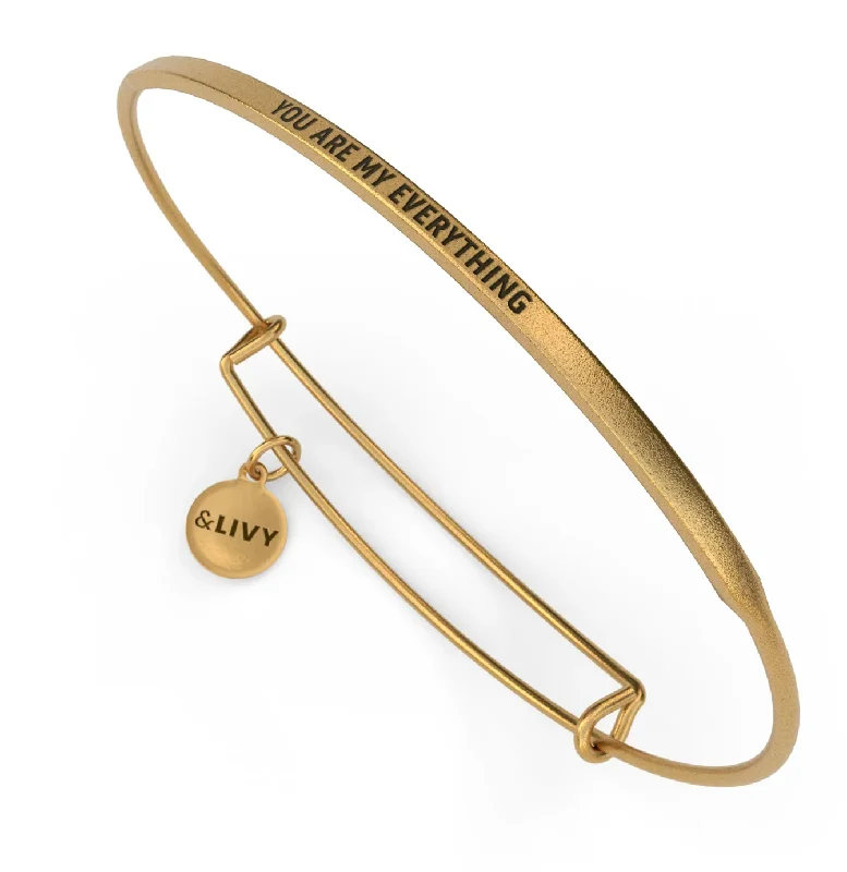 Exclusive Jewelry Sale – Grab Timeless Pieces Now Trend Alert Posy - You Are My Everything Bangle - Antique Gold Finish by &Livy