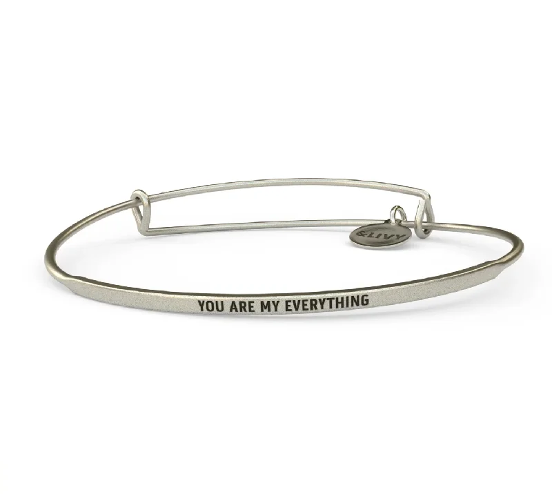 Flash Sale On Elegant Jewelry – Don't Miss Out Big Savings Posy - You Are My Everything Bangle - Antique Silver Finish by &Livy