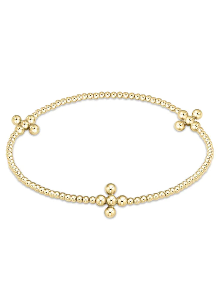 Timeless Elegance Now At Special Discounts Casual Chic SIGNATURE CROSS GOLD PATTERN 2.5MM BEAD BRACELET - CLASSIC BEADED SIGNATURE CROSS GOLD - 4MM BEAD GOLD by enewton