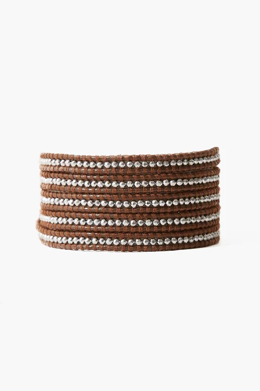 Shine Without Limits – Jewelry Sale Happening Now Luxury Casual Deals Silver Hematine Wrap Bracelet Brown