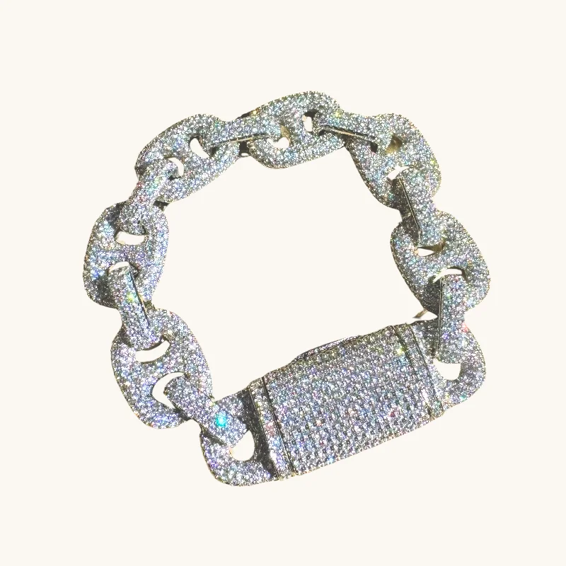 Get Your Favorite Jewelry At The Best Price Silver Icy Bold Link Diamond Bracelet