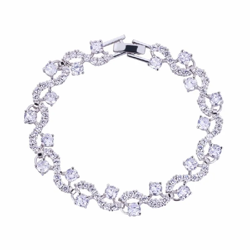 Waterproof Stainless Steel Jewelry For Lasting Beauty Tennis Bracelet for Women with Round Cut White Diamond Cubic Zirconia