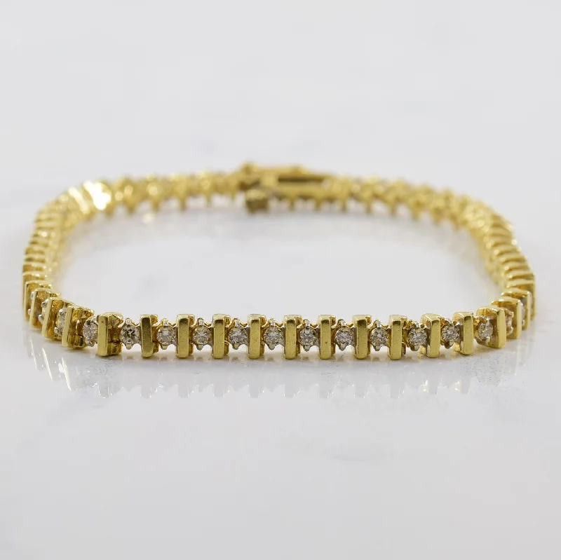 Holiday Jewelry Sale – Perfect Gifts At The Best Prices New Styles Just In Gold Bar Diamond Tennis Bracelet | 0.84ctw | 7" |