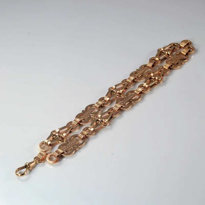 Dainty And Elegant Jewelry Now At Reduced Prices Interlocking Double Strand Gold Chain Bracelet | 7.5" |