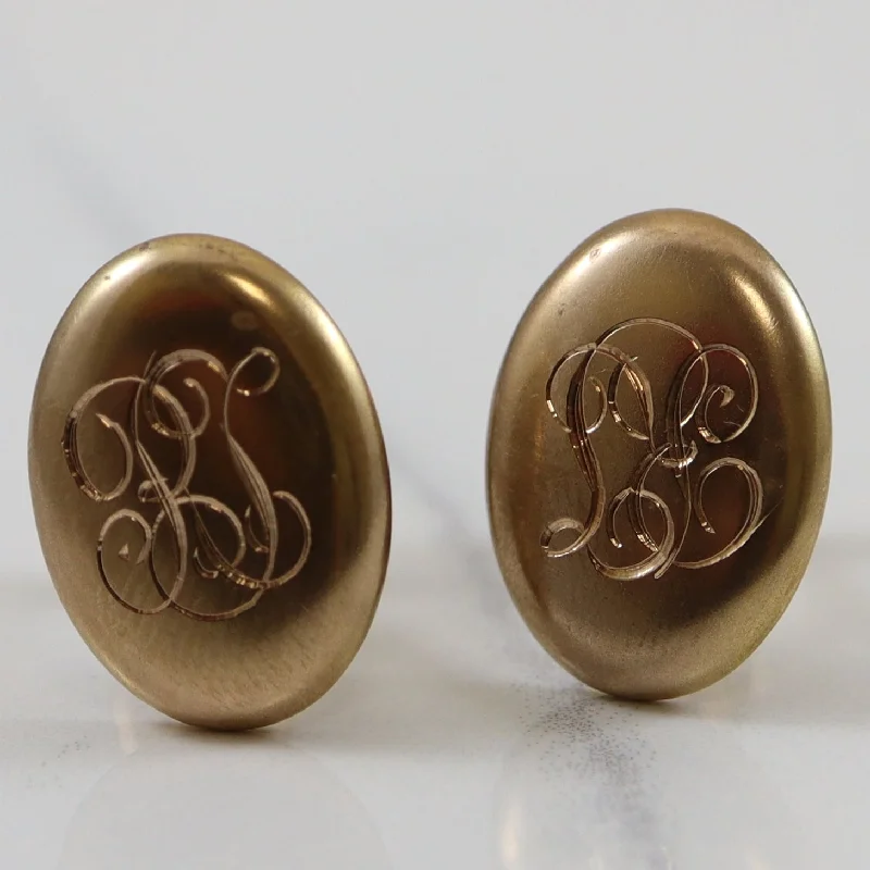 Timeless Elegance Now At Special Discounts Initial 'RJ' Yellow Gold Cufflinks |